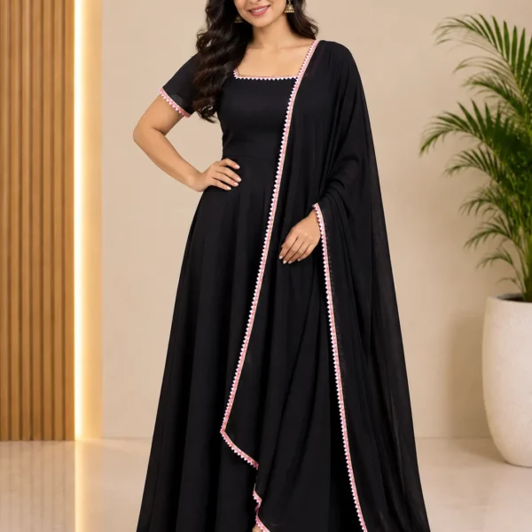 Black Maxi Dress with Shawl