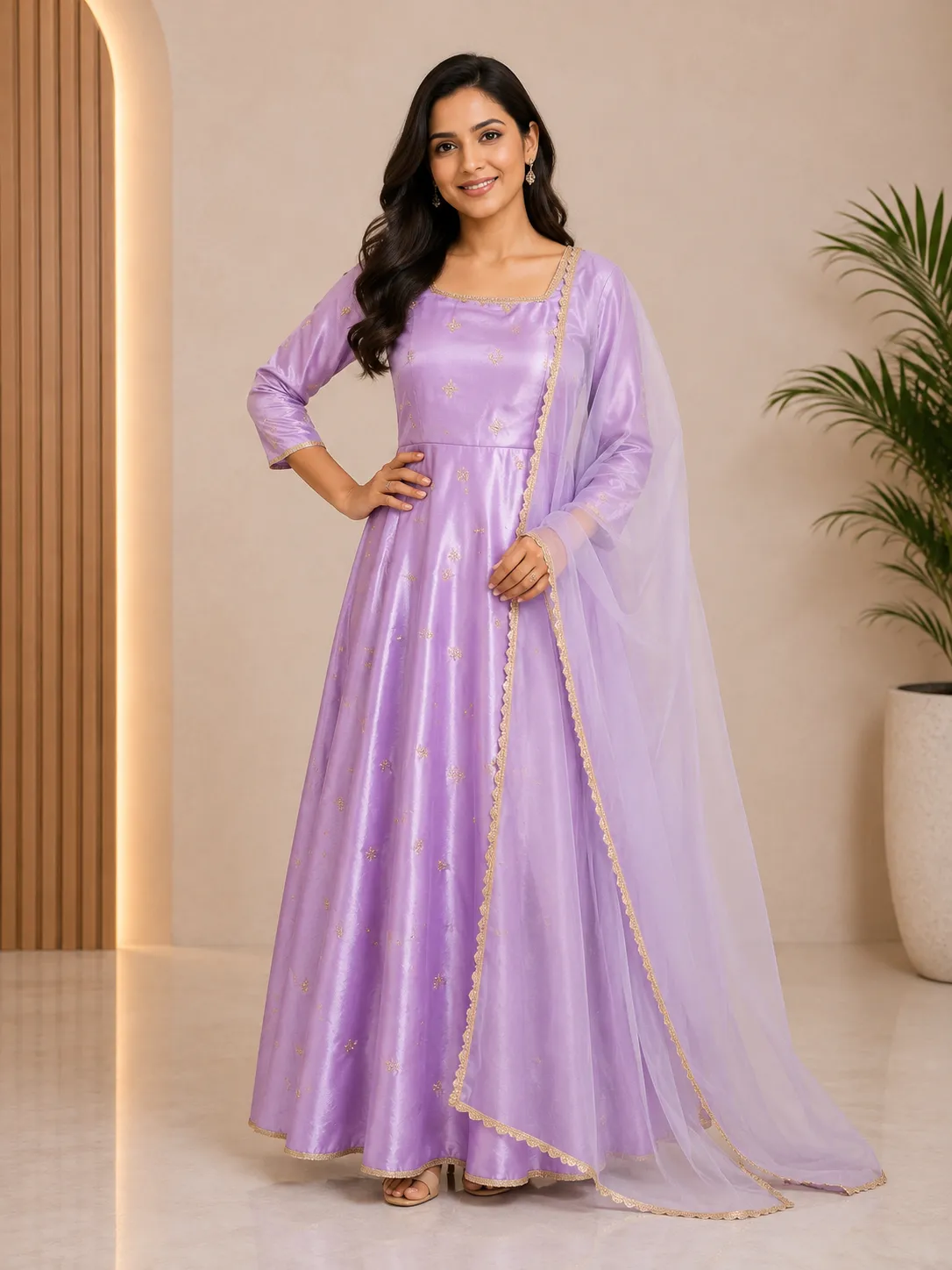 Lavender Grace Maxi with Shawl