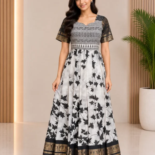 Midnight Blossom Floral Frock