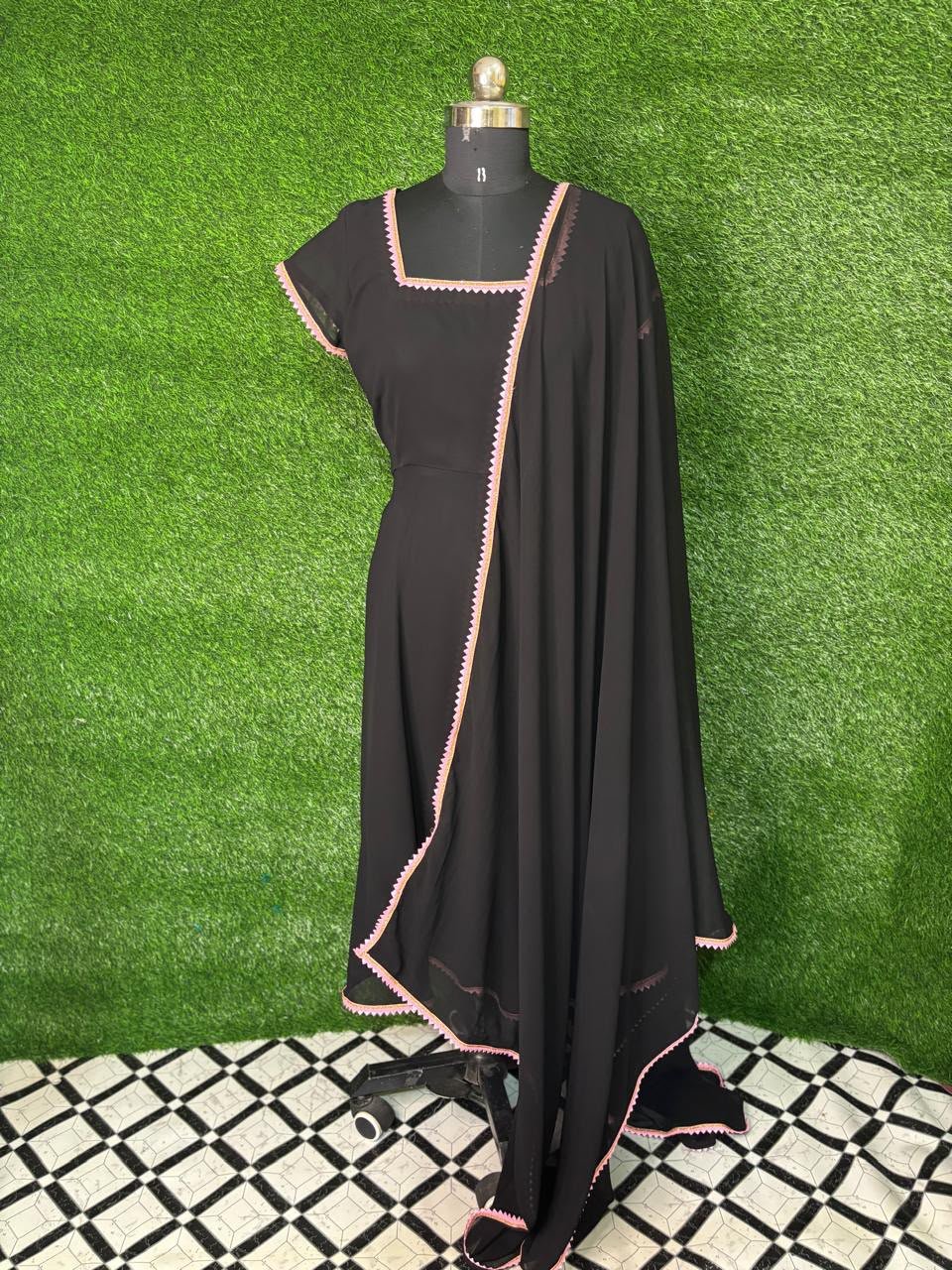 Black Maxi Dress with Shawl