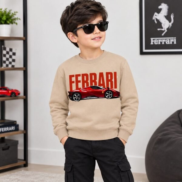 Customizable Supercar Graphic Crewneck Sweatshirt – Tan