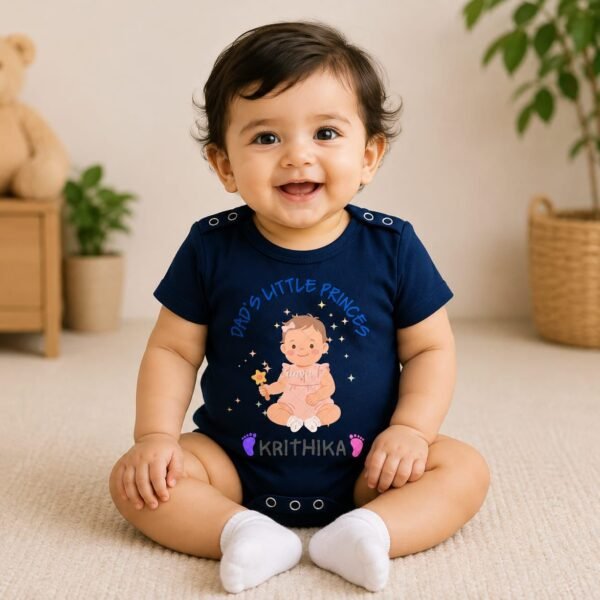 Personalized "Dad's Little Princess" Custom Name Baby Bodysuit