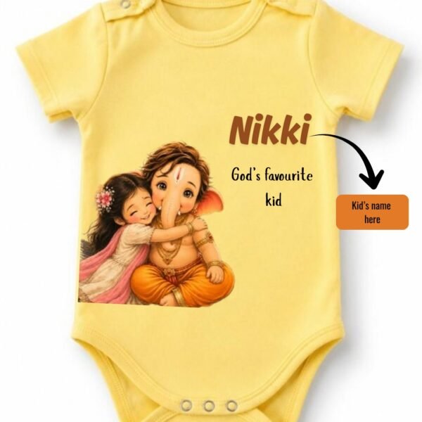 Personalized "God's Favourite Kid" Ganesha Baby Bodysuit