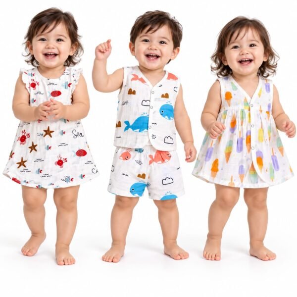 Playful Prints Summer Muslin Baby Clothing Bundle