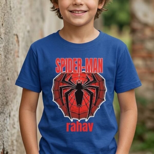Personalized Spider-Man Web Logo Kids T-Shirt